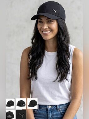 Classic Puma Essentials Black Logo Cap Hat OS